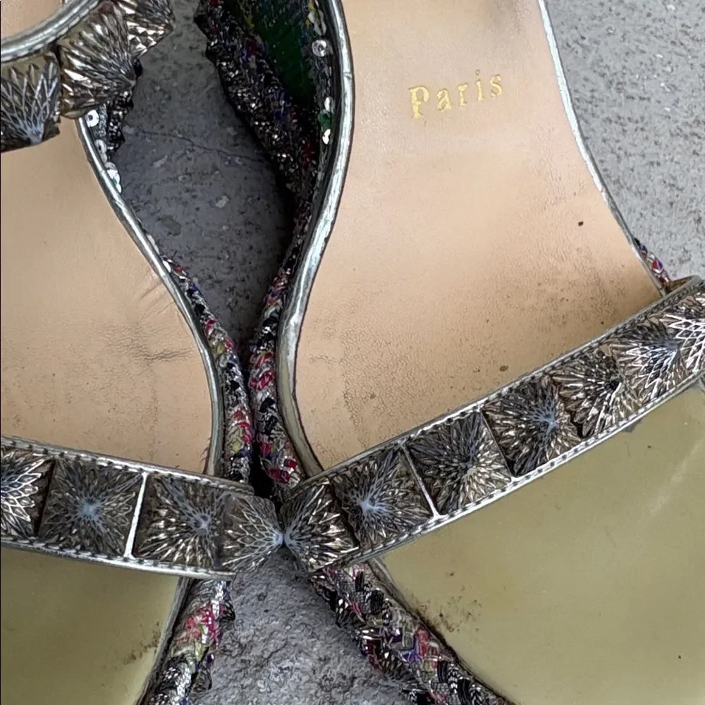 Christian Louboutin Pira Ryad 110 silver sequin platforms